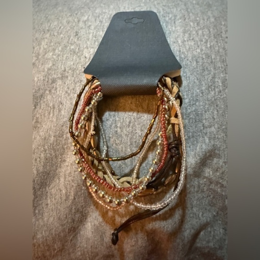 Multicolor Beaded and Woven Bracelet NWT